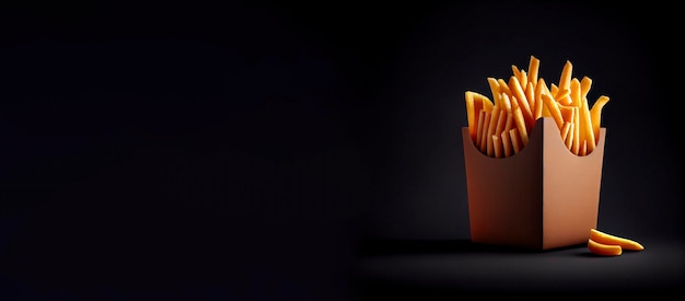 Pommes Frites realistisches 3D, Produktschaufenster für Lebensmittelfotografie