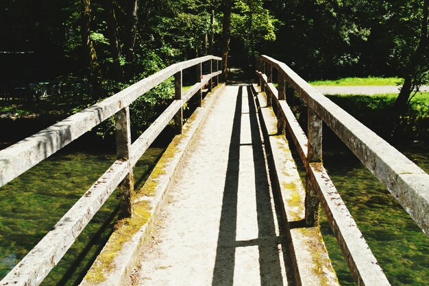 Foto ponte de pedestres vazia sobre o lago