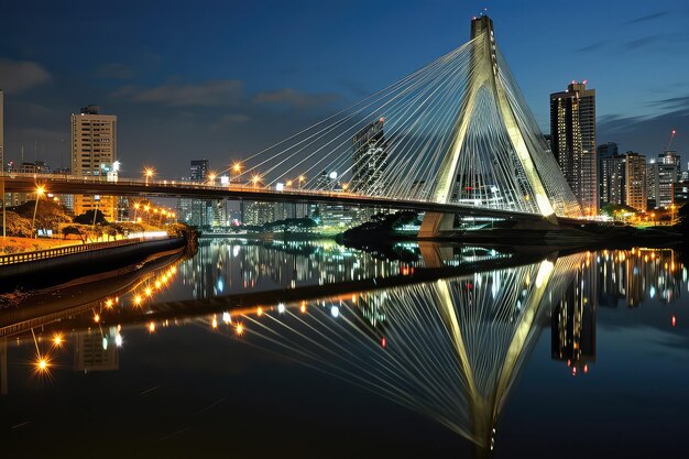 Ponte de sobrepassagem de são paulo à noite