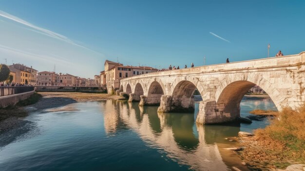 Ponte de Tiberius Ponte di Tiberio em Rimini Itália