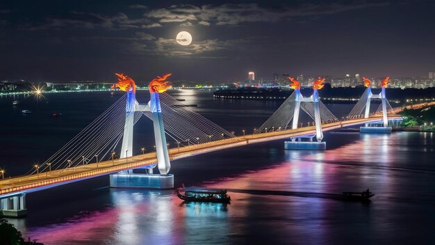 Foto ponte do dragão de danang, no vietname