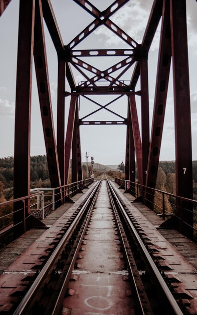 Ponte ferroviária contra o céu