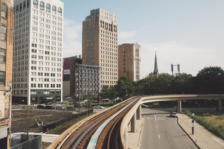 Foto ponte ferroviária na cidade
