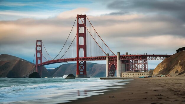 Foto ponte golden gate de são francisco marshall beach, califórnia