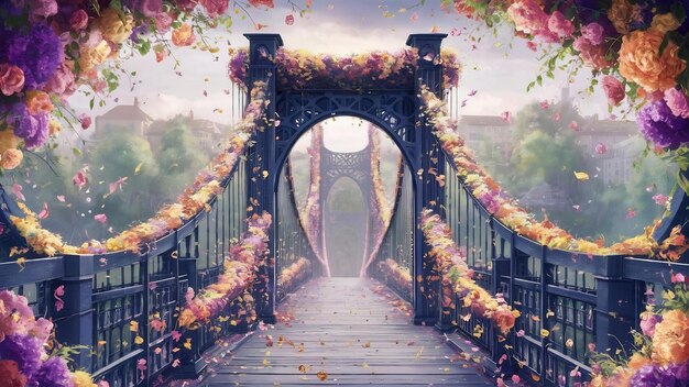 Foto ponte iena e flores