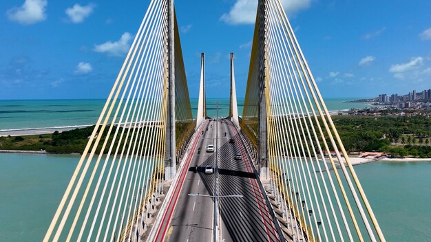 Foto ponte newton navarro no centro de natal, rio grande do norte, brasil