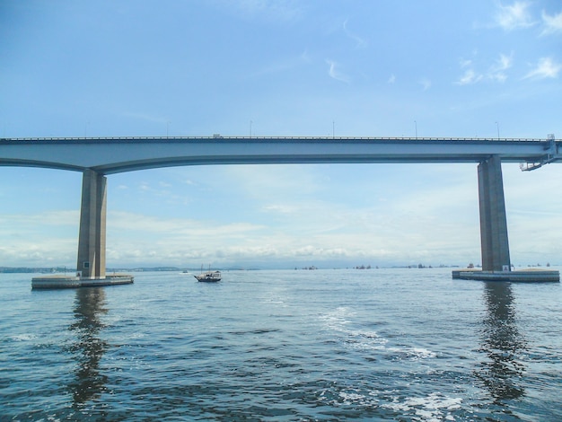 ponte que liga as cidades do rio de janeiro à cidade de niteroi, uma das mais belas do brasil.