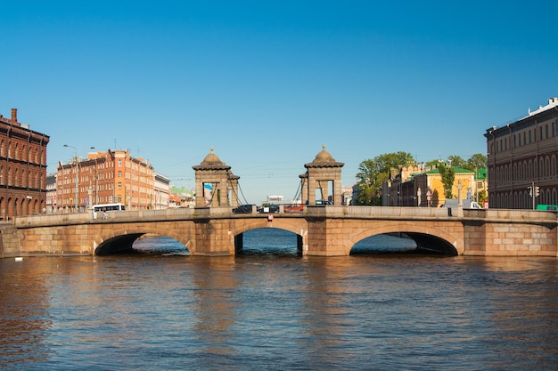 Foto ponte starokalinkin no rio fontanka são petersburgo rússia