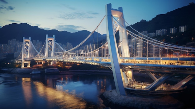 Ponte suspensa de diamante em Busan