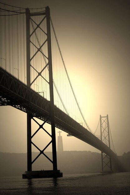 Foto ponte suspensa sobre o rio