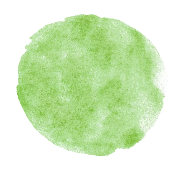 Ponto de aquarela verde abstrato isolado no fundo branco