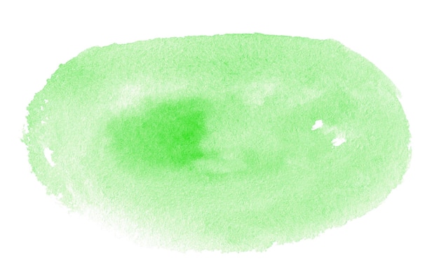 Ponto de aquarela verde abstrato isolado no fundo branco