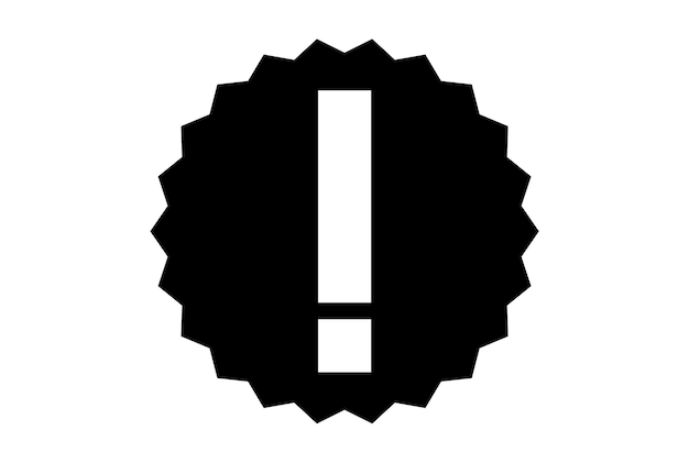 Foto ponto de exclamação ícone plano preto símbolo de aviso minimalista arte sinal da web