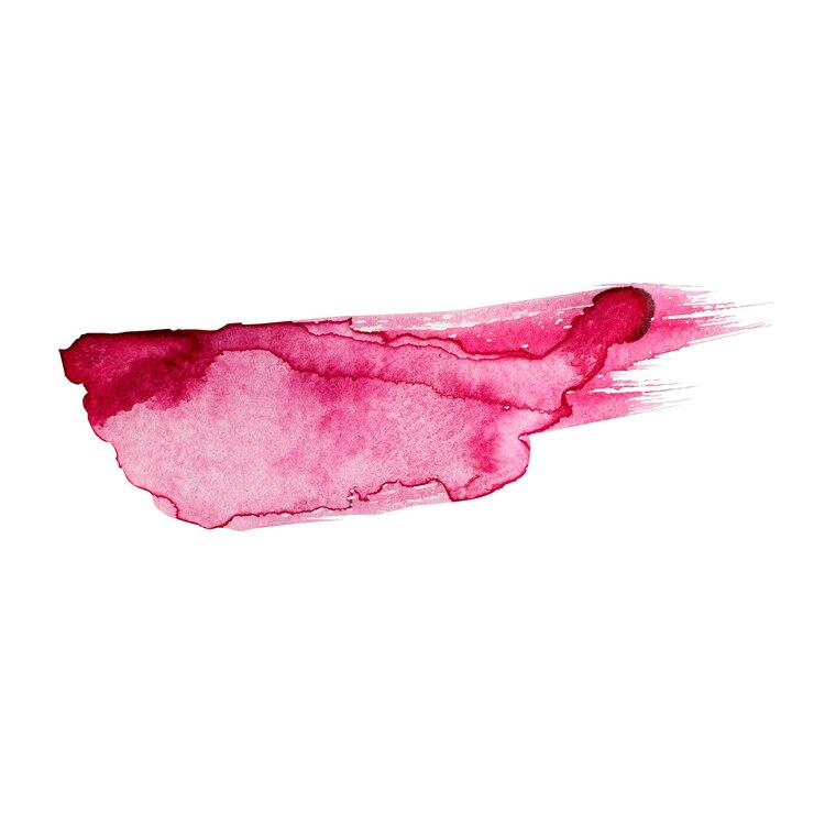 Foto ponto de salpico de aquarela rosa horizontal desenhado à mão isolado em fundo branco para cartões de banner