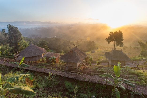 Ponto de vista na proibição Doi Sa-ngo Chiangsaen Chiangrai Tailândia.