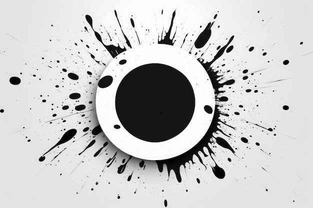 Ponto preto em um fundo de papel branco com um buraco negro no centro Generative AI