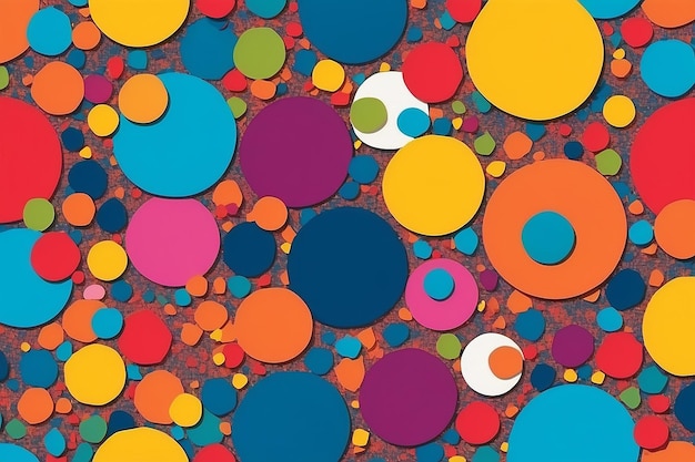 Pontos de cores caindo fundo divertido abstrato círculos pontilhados de cores brilhantes