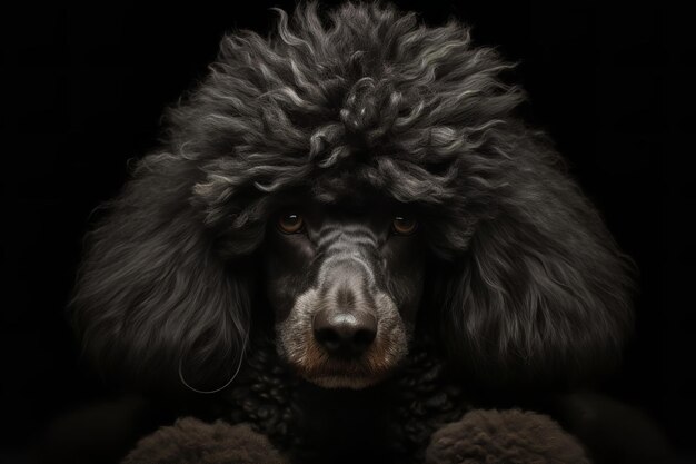 Poodle com um casaco fofo