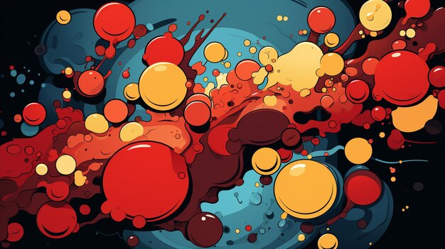 Pop Art Explosion Muster Stil der Comic-Buch-Kunst dieses Muster bricht mit kräftigen Farben lebendige Kontraste und energetische Elemente, die ein Gefühl der spielerischen Nostalgie zu jedem Raum oder Produkt bringen