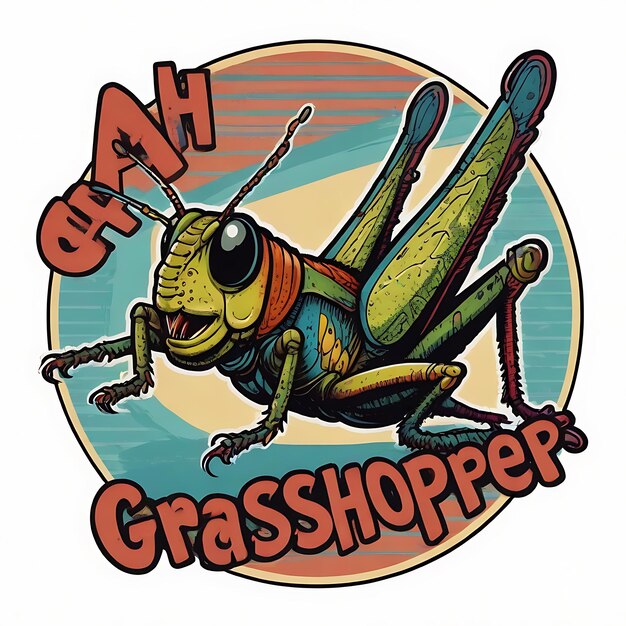 Foto pop art grasshopper retro marvel tribute tee tipografia camisa design tipografia