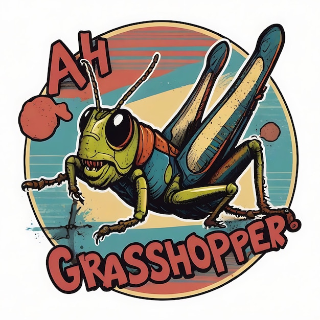 Pop Art Grasshopper Retro Marvel Tribute Tee tipografia camisa design tipografia