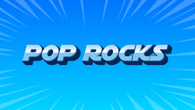 Pop Rocks 3D Texto Azul