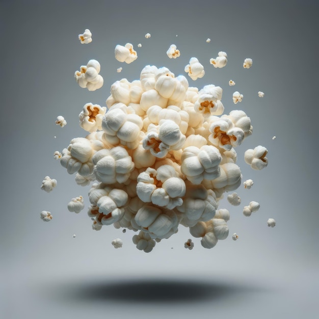 Foto popcorn auf weißem hintergrund