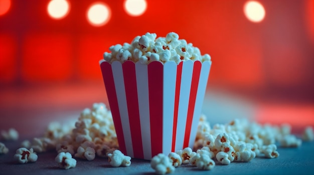 Popcorn Bucket in a Movie Theater Setting