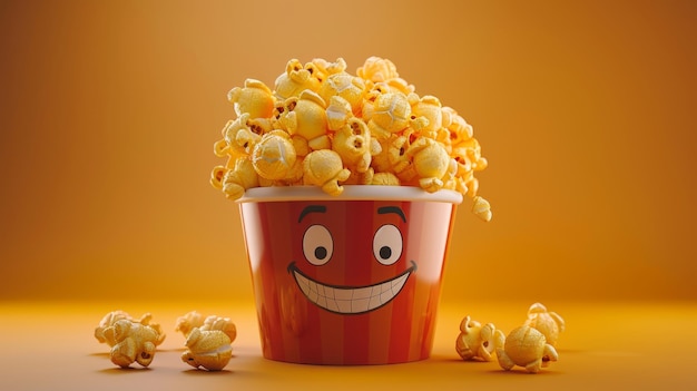 Popcorn-Eimer mit Gesicht