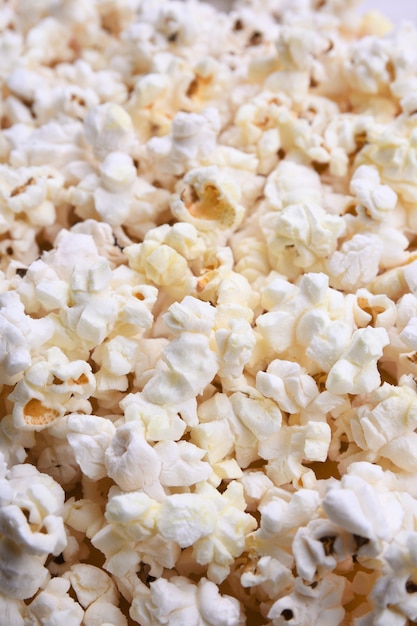 Popcorn Hintergrund Draufsicht Nahaufnahme.