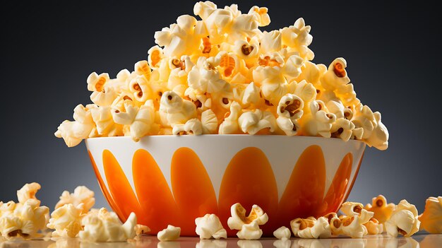 Foto popcorn in a bowl on a white background