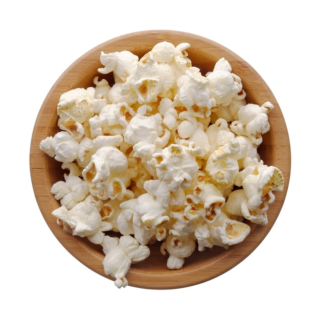 Foto popcorn in einer holzschale
