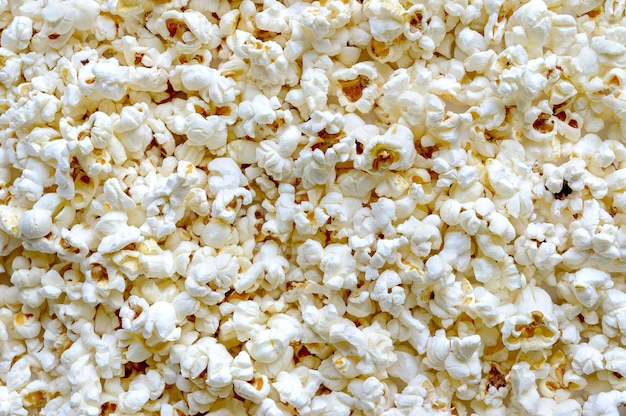 Popcorn Textur Hintergrund Ansicht von oben Snacks und Essen für einen Film