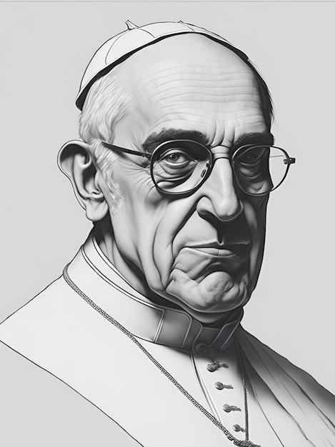 POPE FRANCISCO Desenho a lápis 1