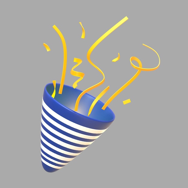 popper de confete de festa 3d coleção de elementos isolados 3D
