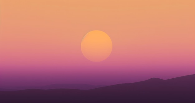 Pôr do sol com fundo roxo e laranja