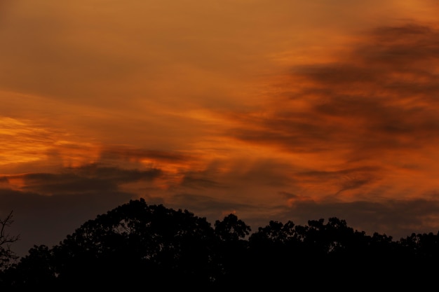 Por do sol dramático e céu do nascer do sol.