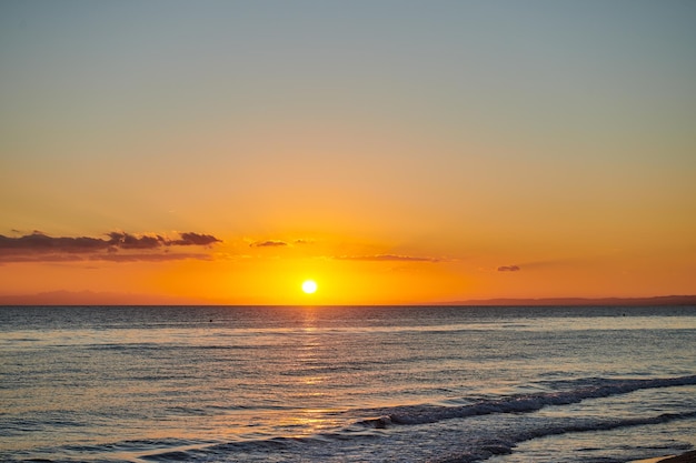 Foto por do sol e ondas