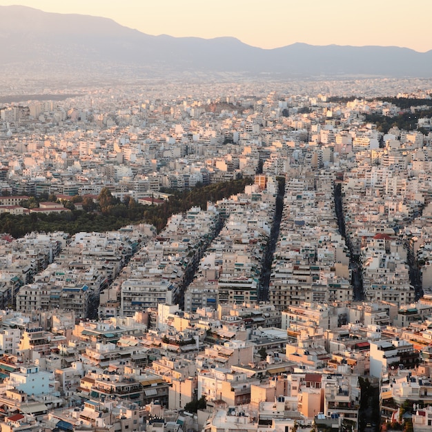 Pôr do sol em atenas.