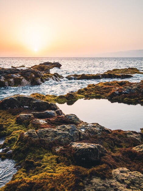 Pôr do sol na costa de Tenerife