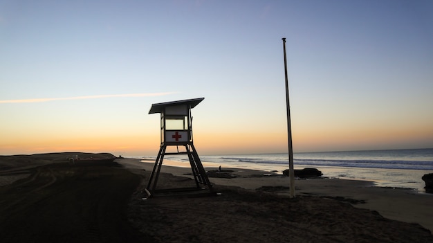 Pôr do sol na praia de gran canaria