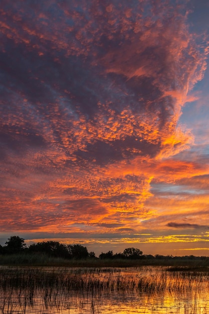 Pôr do sol no Delta do Okavango Botswana