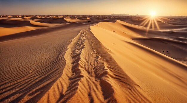 Foto pôr-do-sol no deserto cena panorâmica do deserto areia no deserto paisagem no deserto