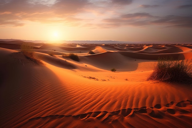 Pôr do sol no deserto, Marrocos