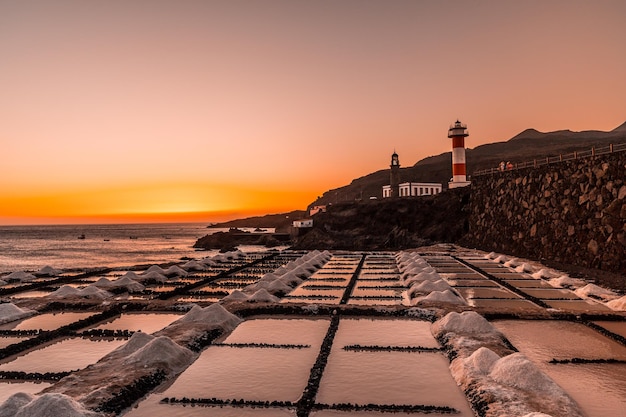 Pôr do sol no farol de Fuencaliente na rota dos vulcões