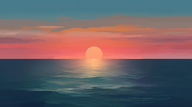 Pôr do sol no mar, pintura, pôr do sol, céu, água, pôr do sol, pintura, pintura, pintura, pintura, arte, pintura