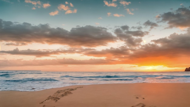 pôr do sol sobre a praia