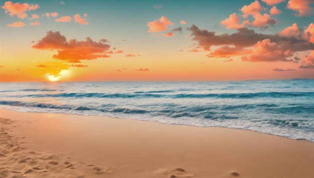 pôr do sol sobre a praia