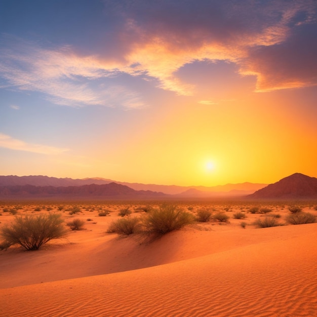 Pôr-do-sol sobre o deserto