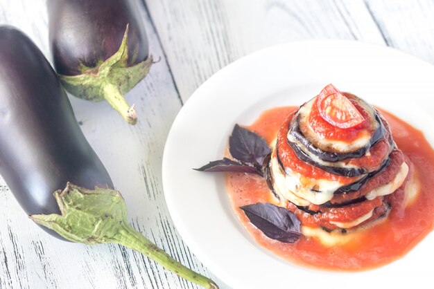 Porção de parmigiana di melanzane